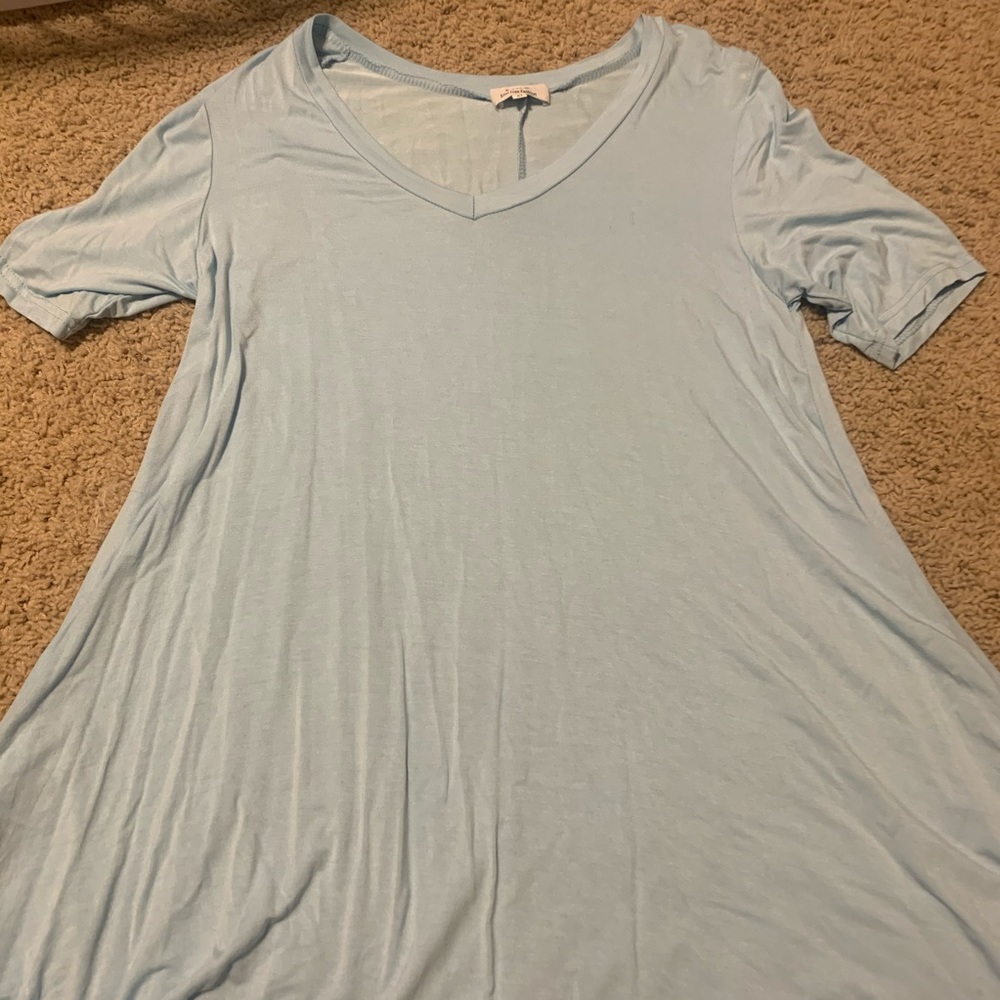 blue piko dress